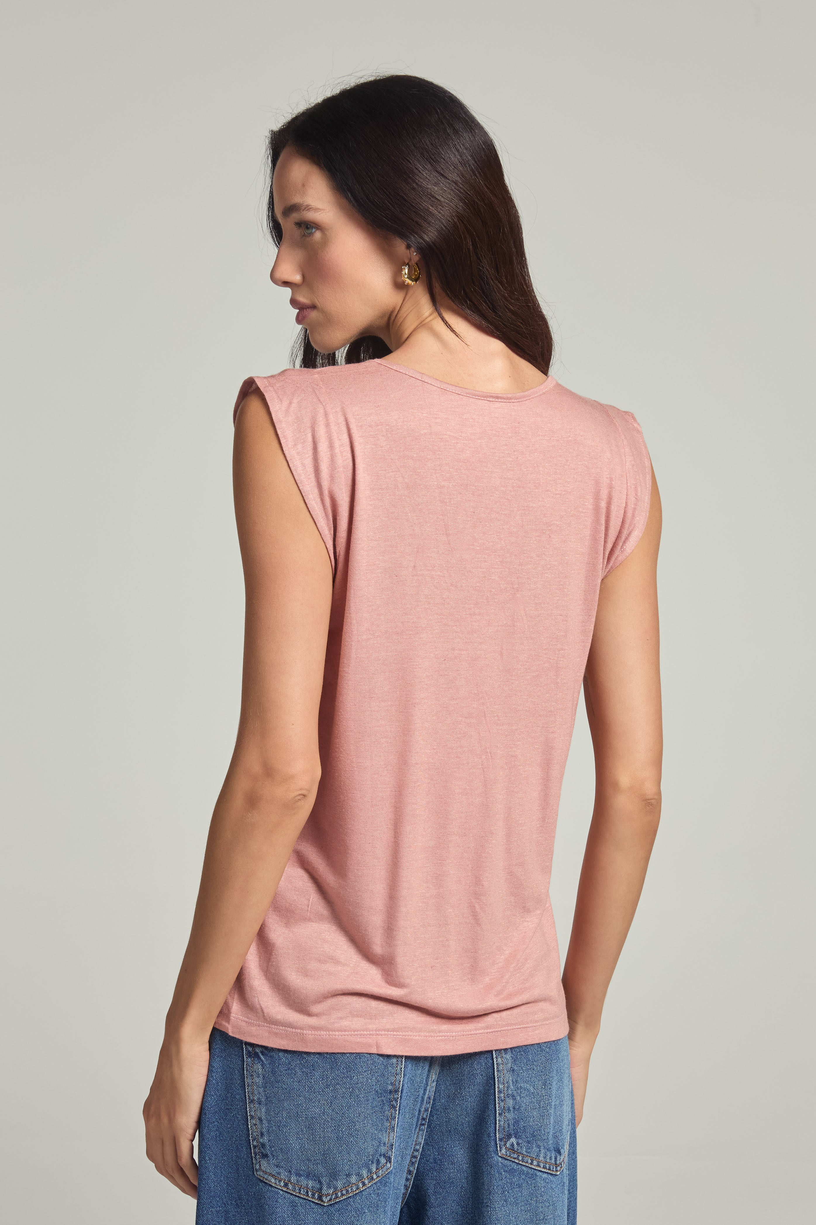 Regata babados em viscolinho - Rose