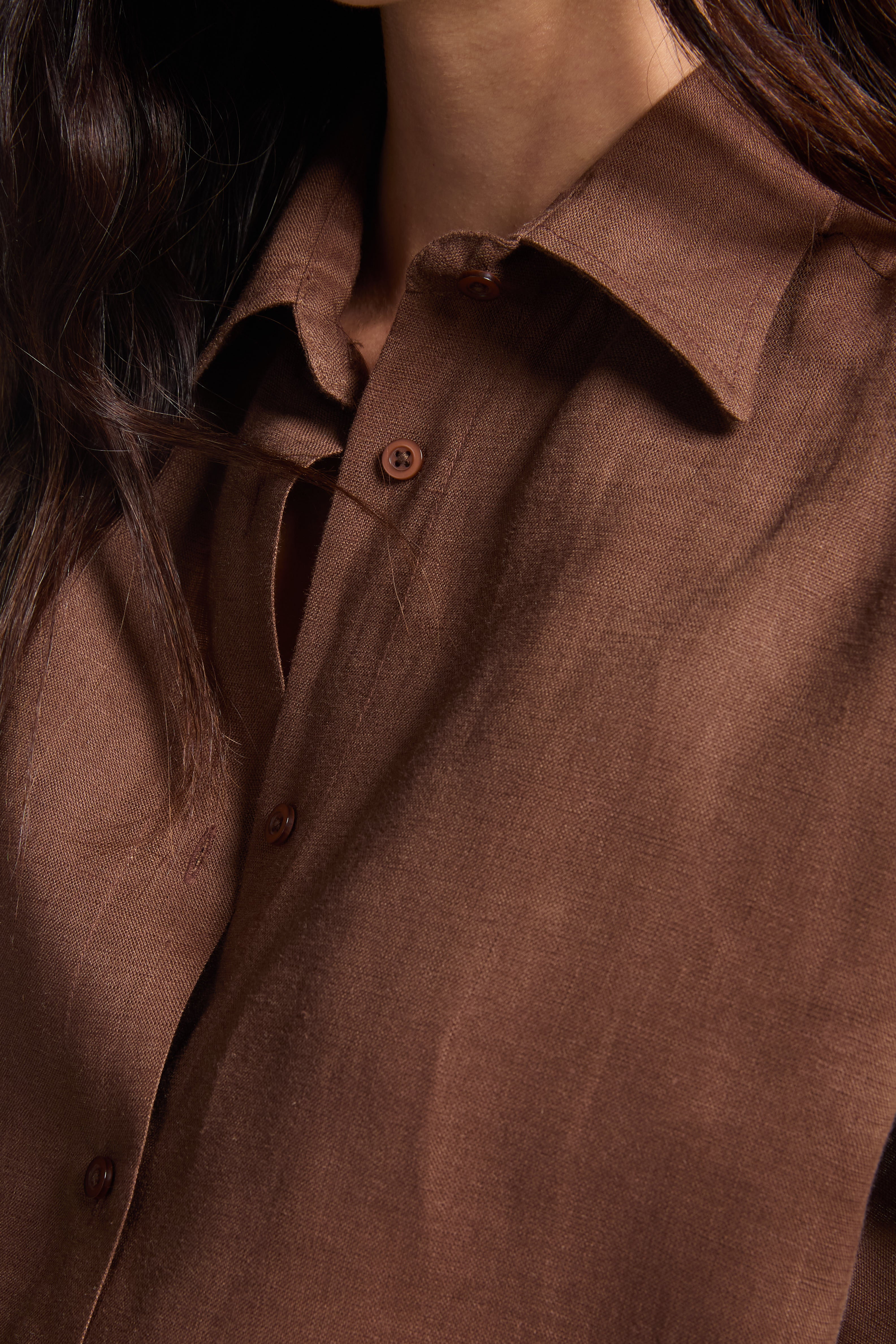 Chemise Linho Marrom