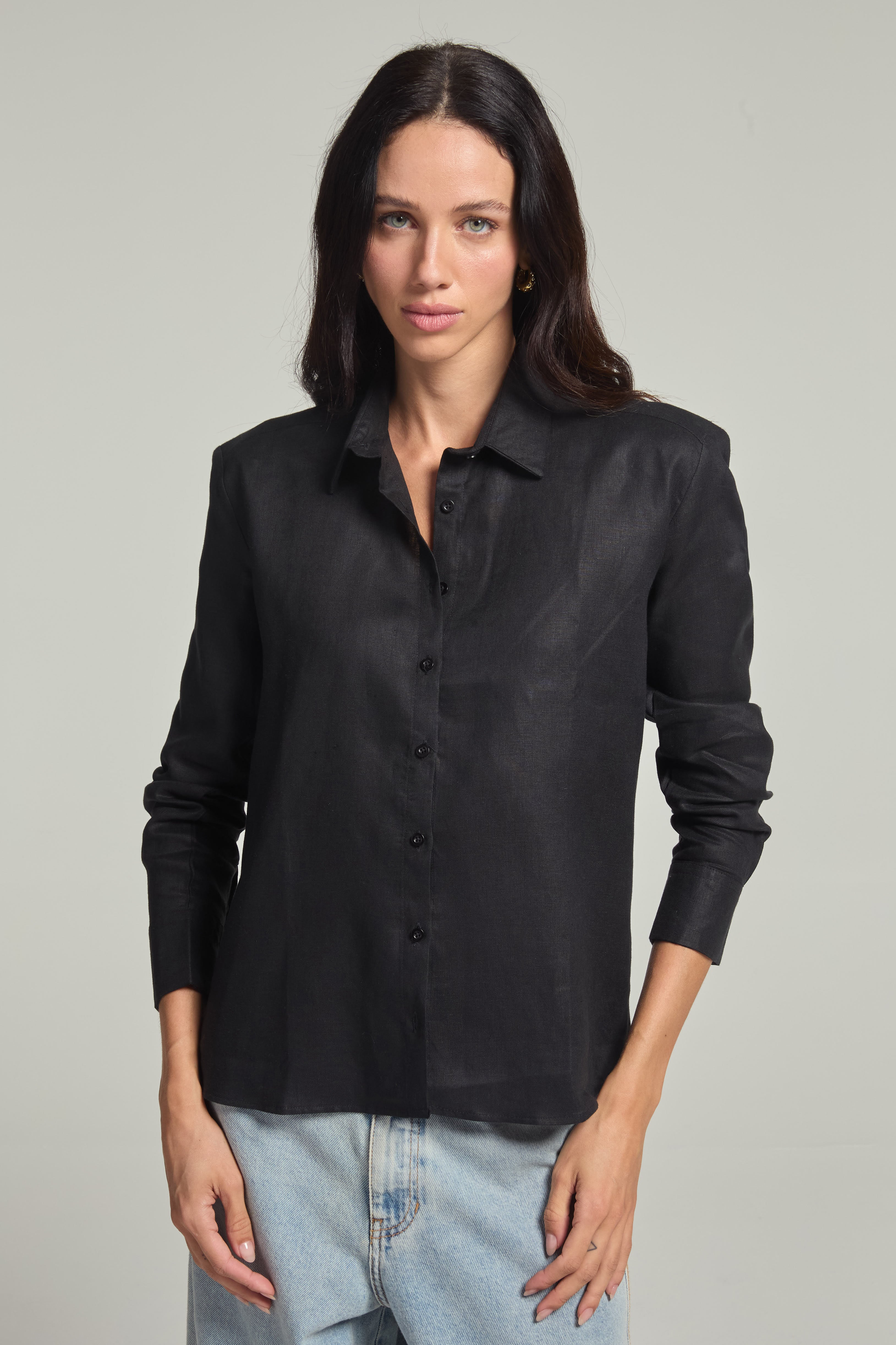 Chemise Linho Preta