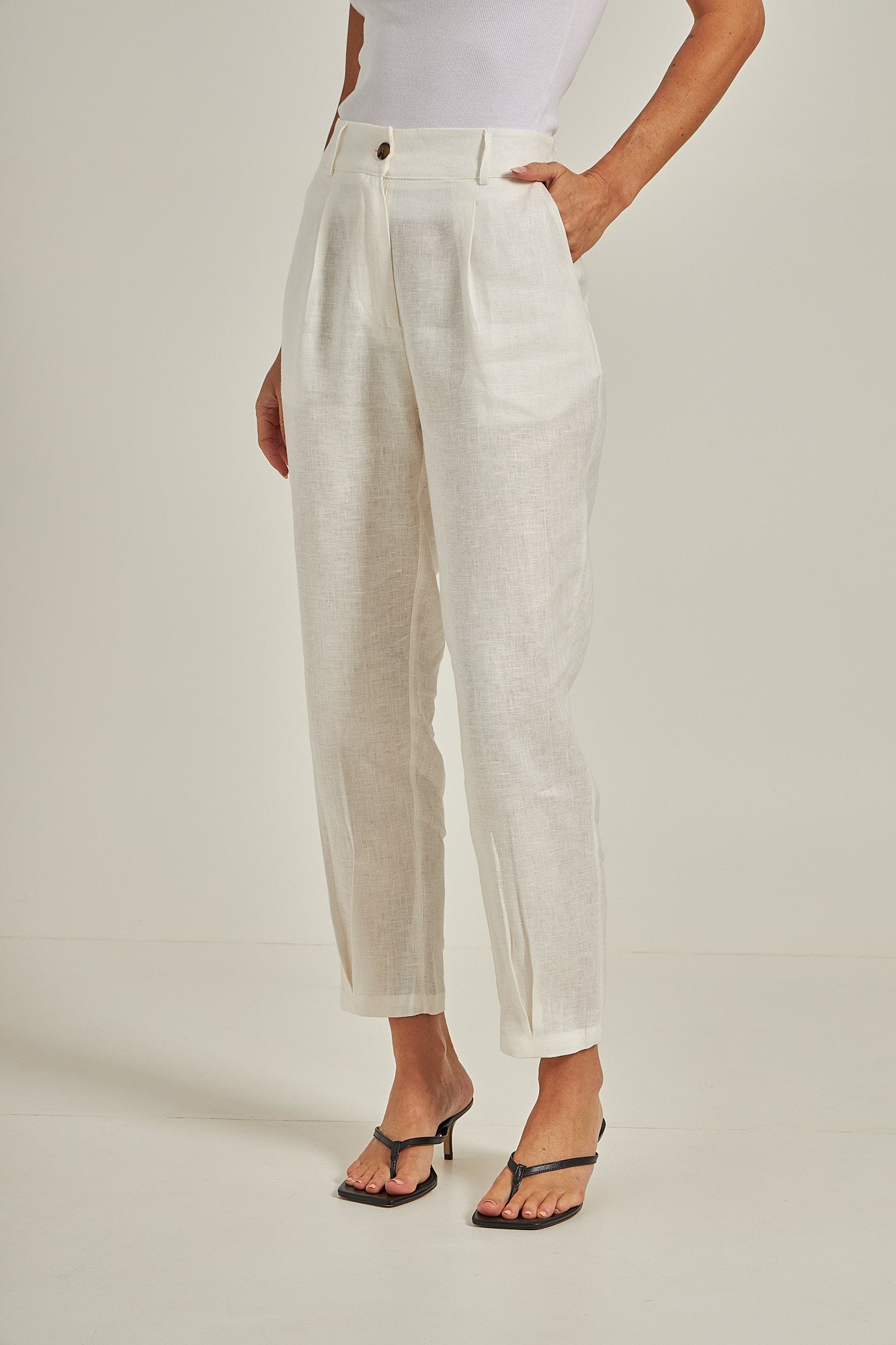 Calça cenoura Linho - Branco