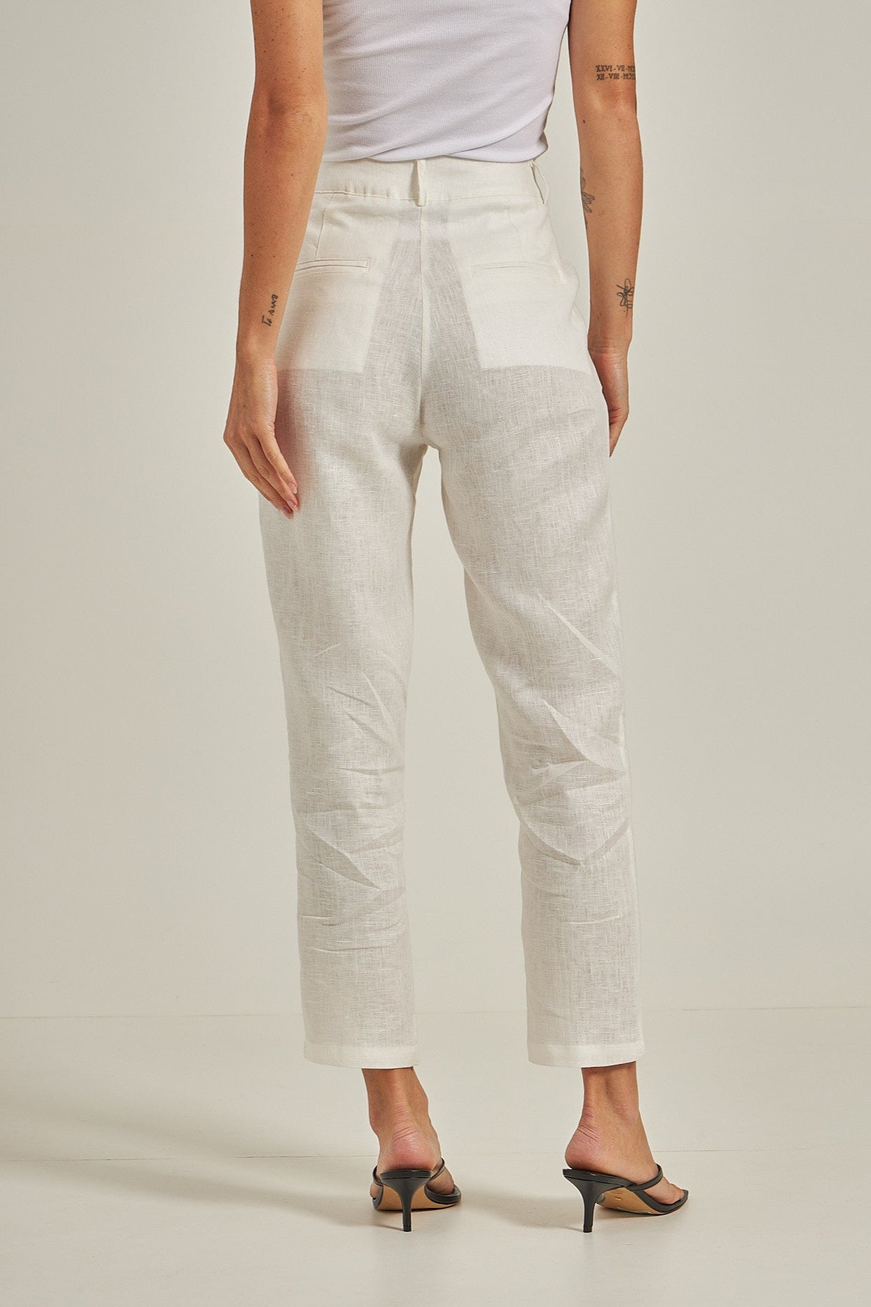 Calça cenoura Linho - Branco