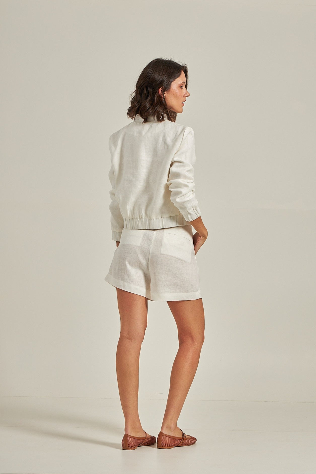 Bomber linho - Branco