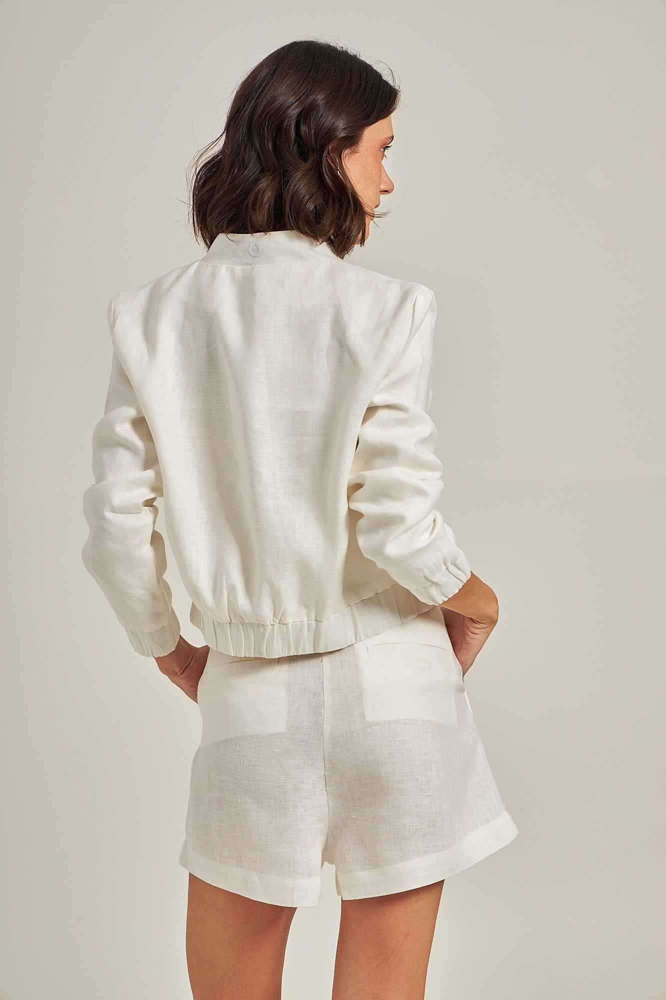 Bomber linho - Branco