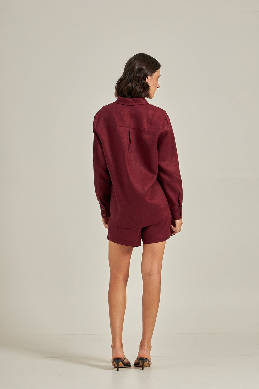 Camisa Linho - Burgundy