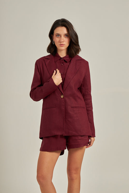 Blazer Linho - Burgundy