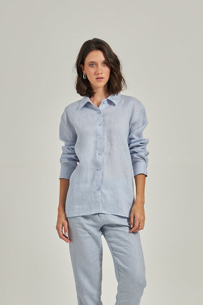 Camisa Linho - Azul