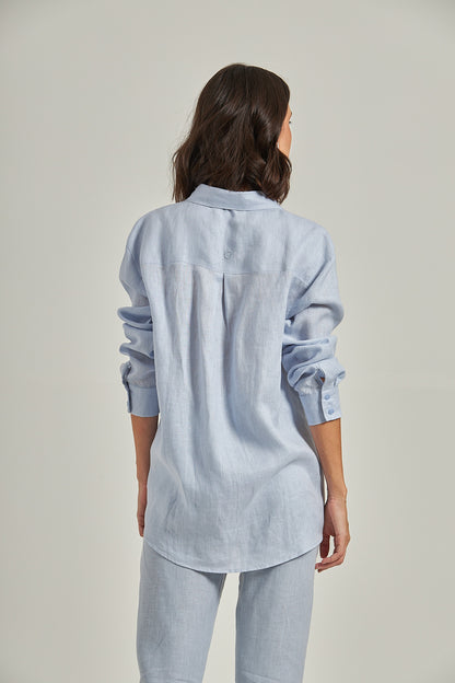 Camisa Linho - Azul
