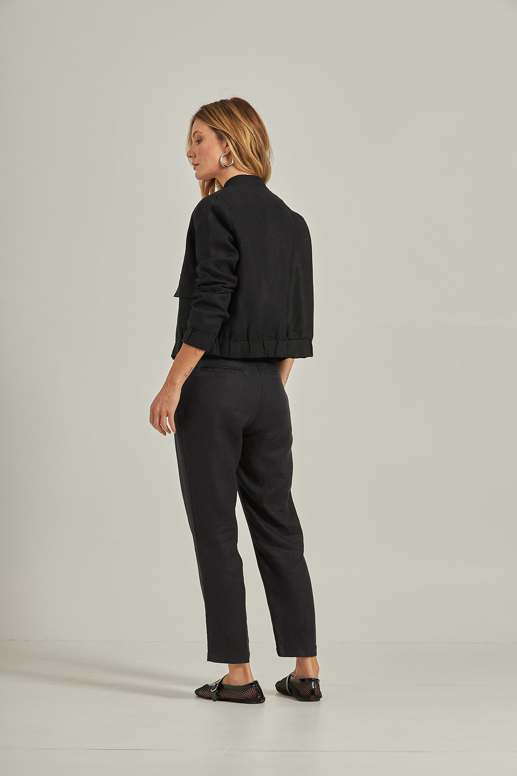 Bomber linho - Preto