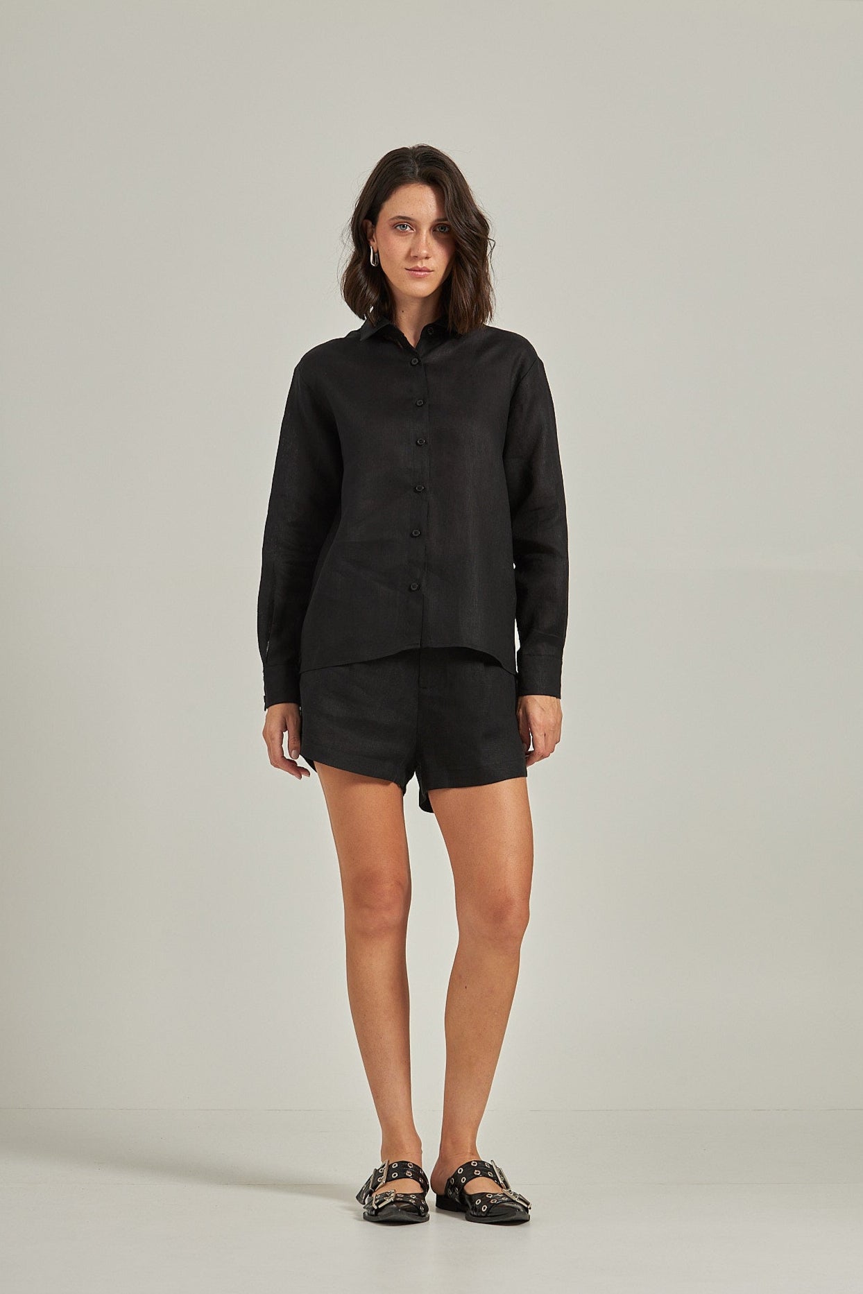 Camisa Linho - Preto