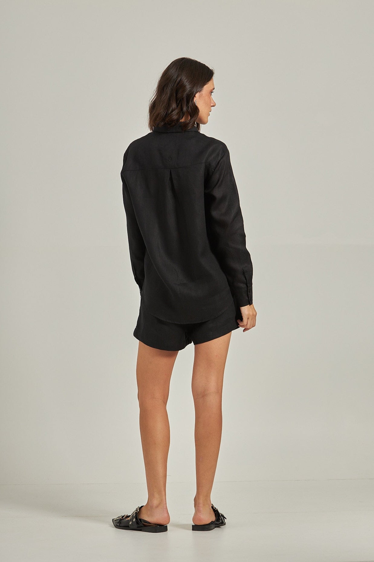 Camisa Linho - Preto