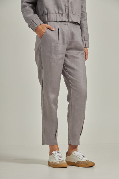 Calça cenoura Linho - Cinza