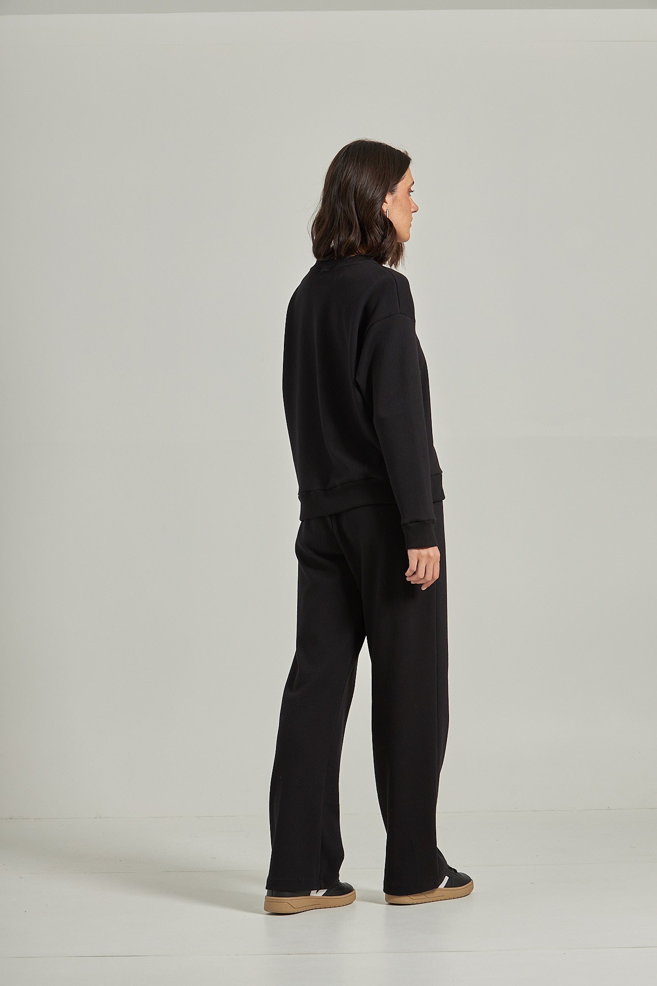 Calca wide moletom - Preto