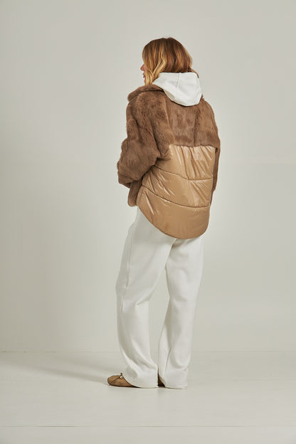 Puffer de pele com bolso - Fendi