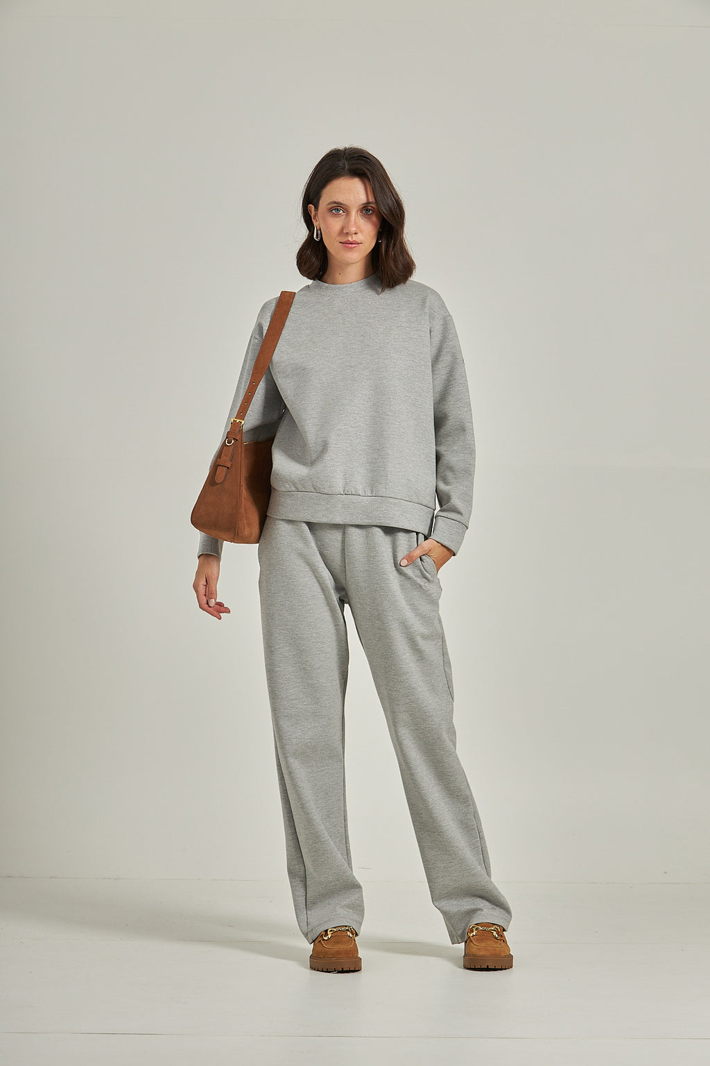 Calça Wide Infinity - Cinza mescla