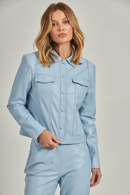 Jaqueta couro estilo Jeans - Azul