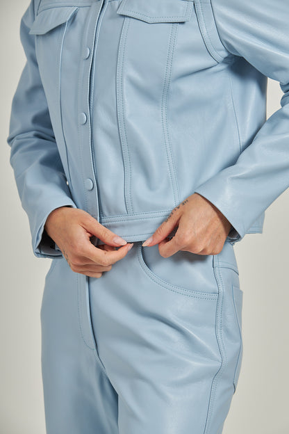 Jaqueta couro estilo Jeans - Azul