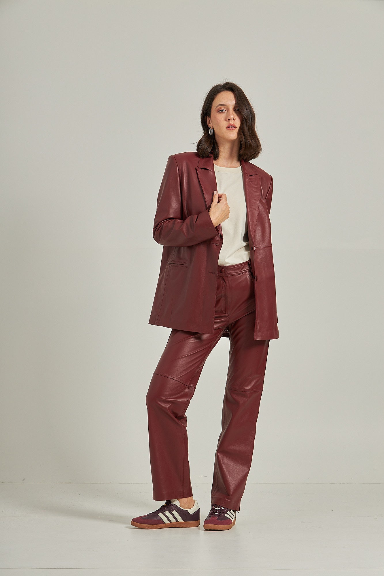 Blazer couro - Burgundy