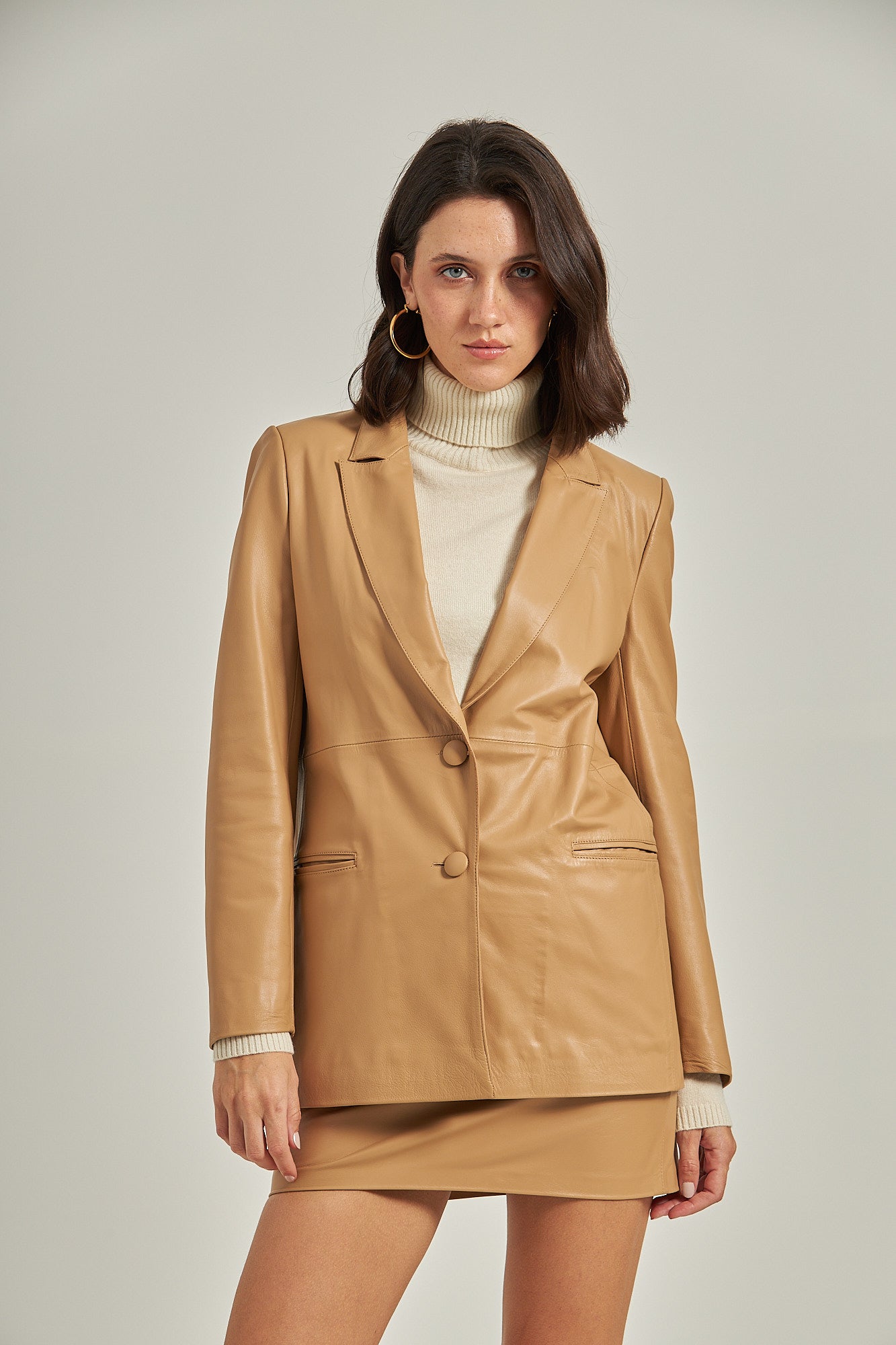 Blazer couro - Caramelo