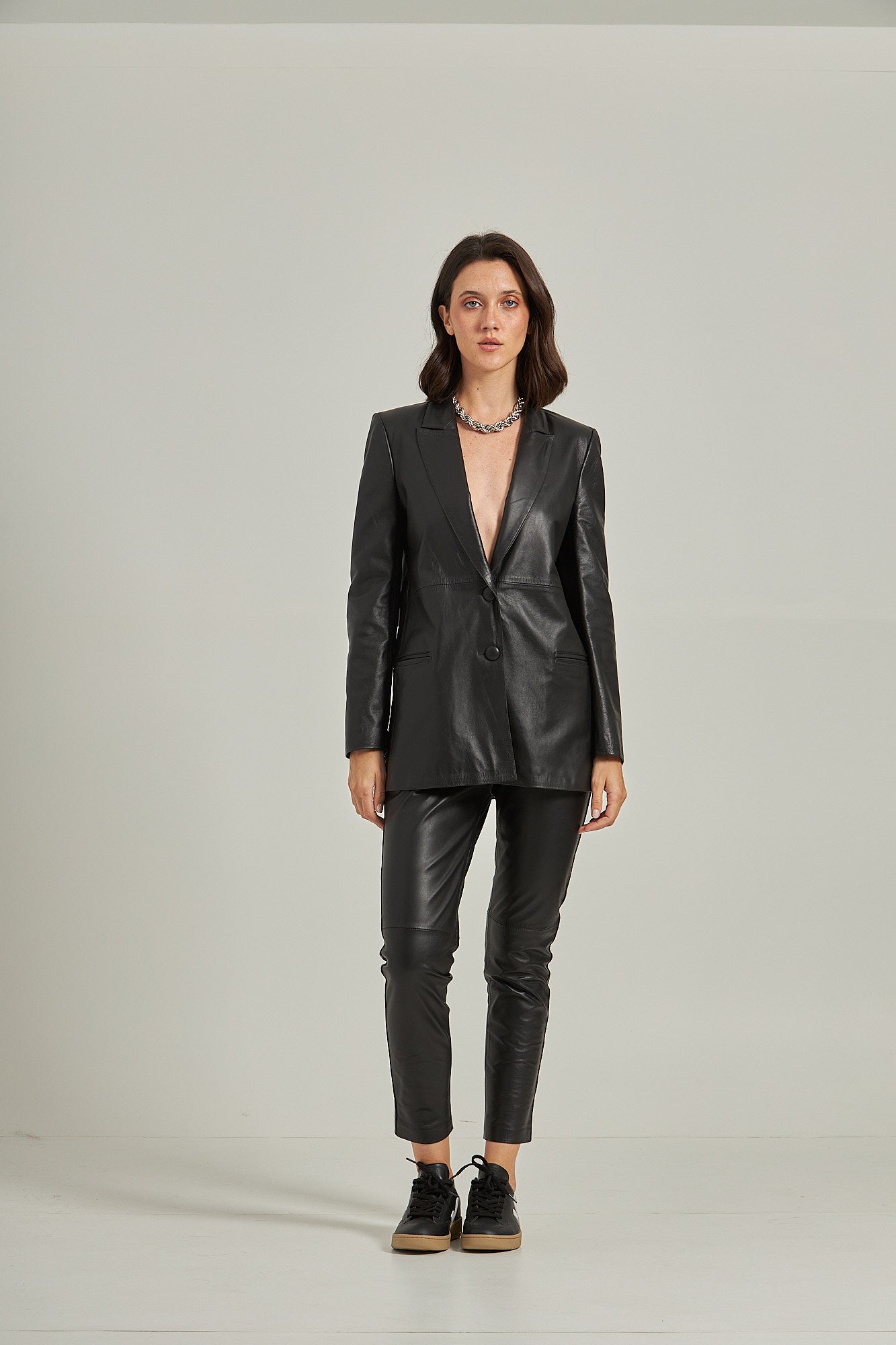 Blazer couro - Preto