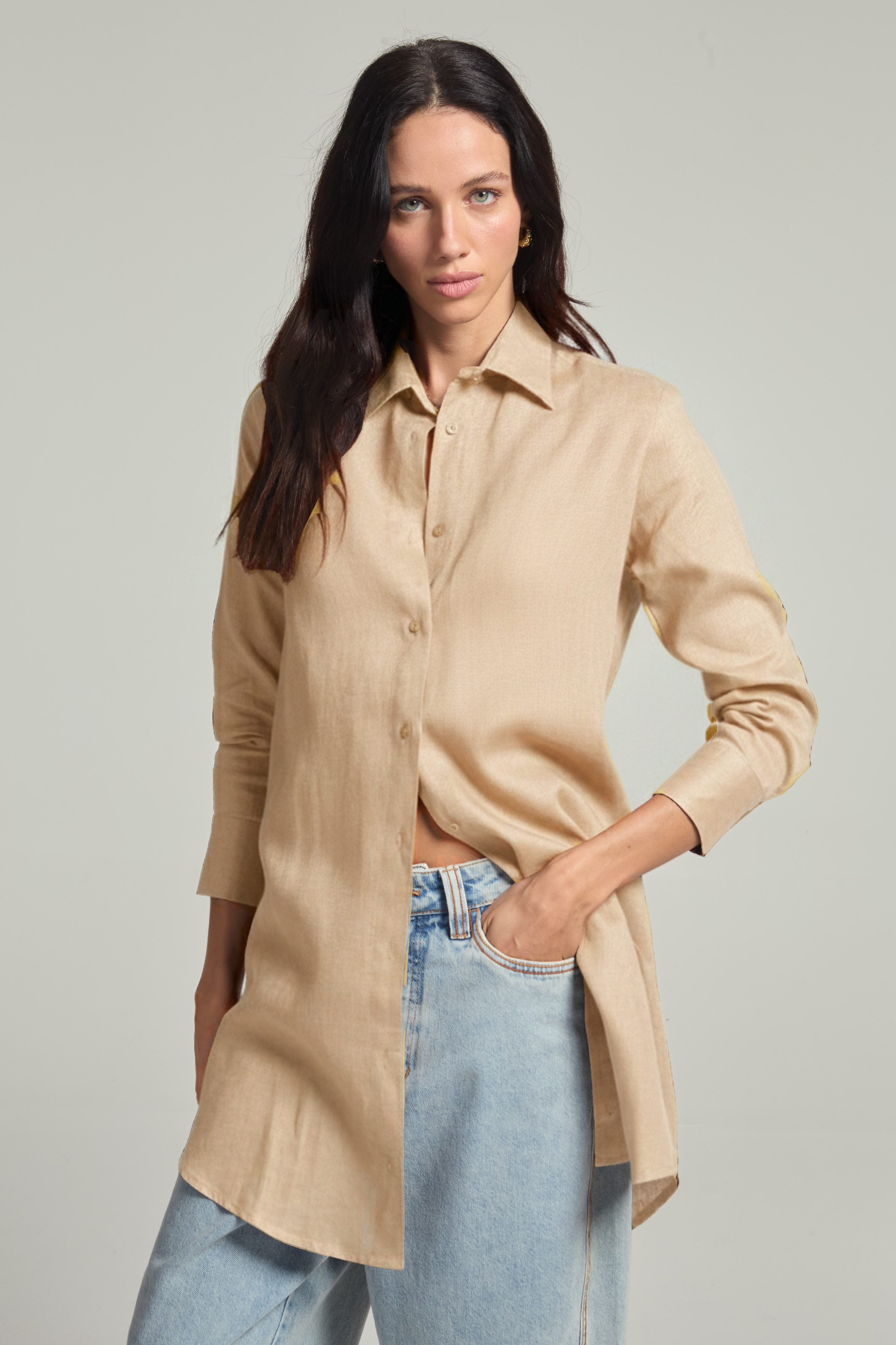 Chemise em linho - Areia