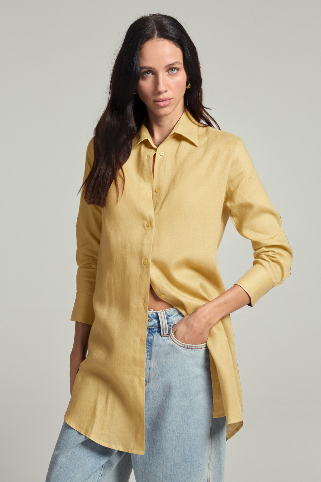 Chemise em linho - Amarelo