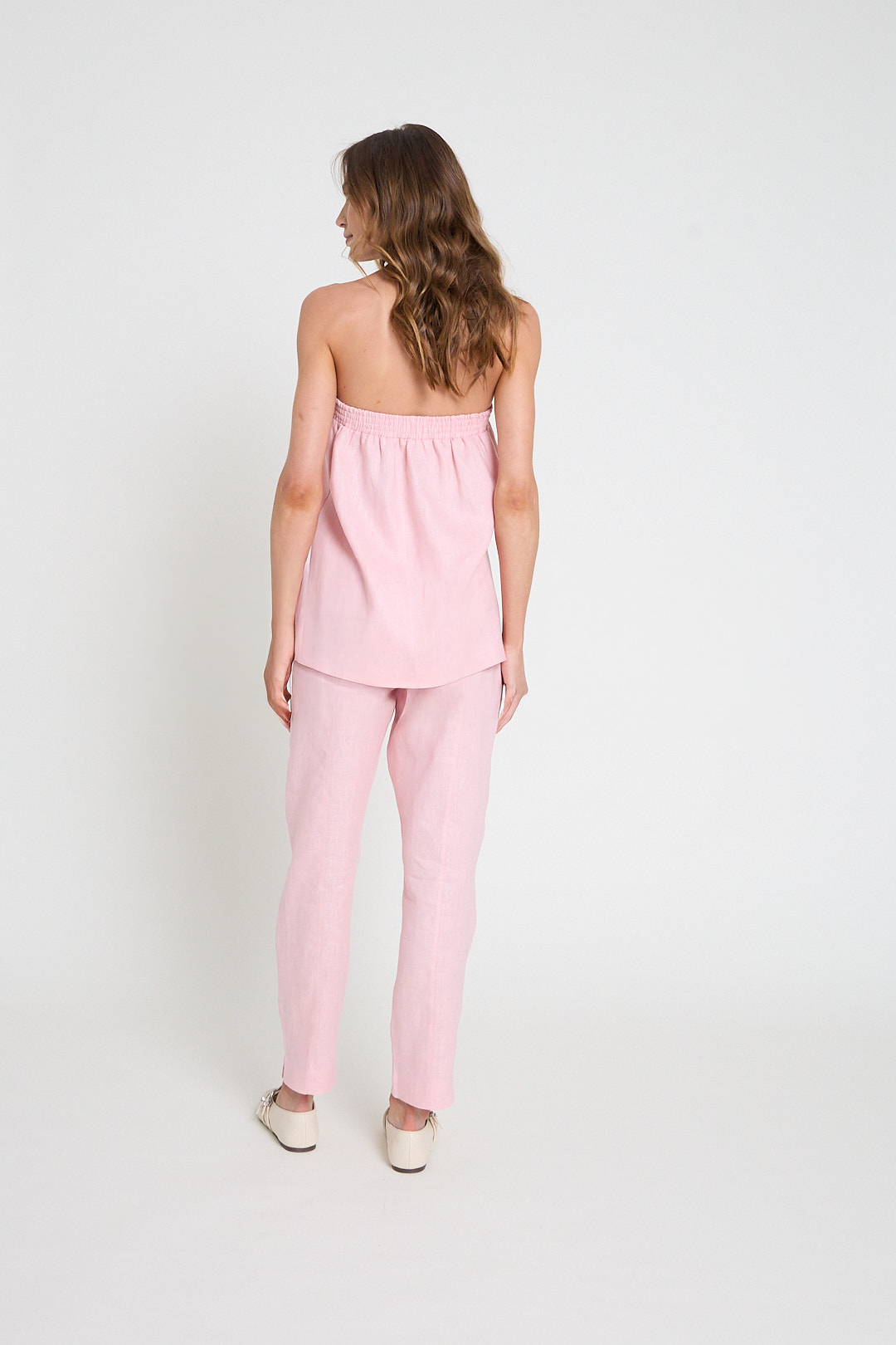 Top em linho - Rosa