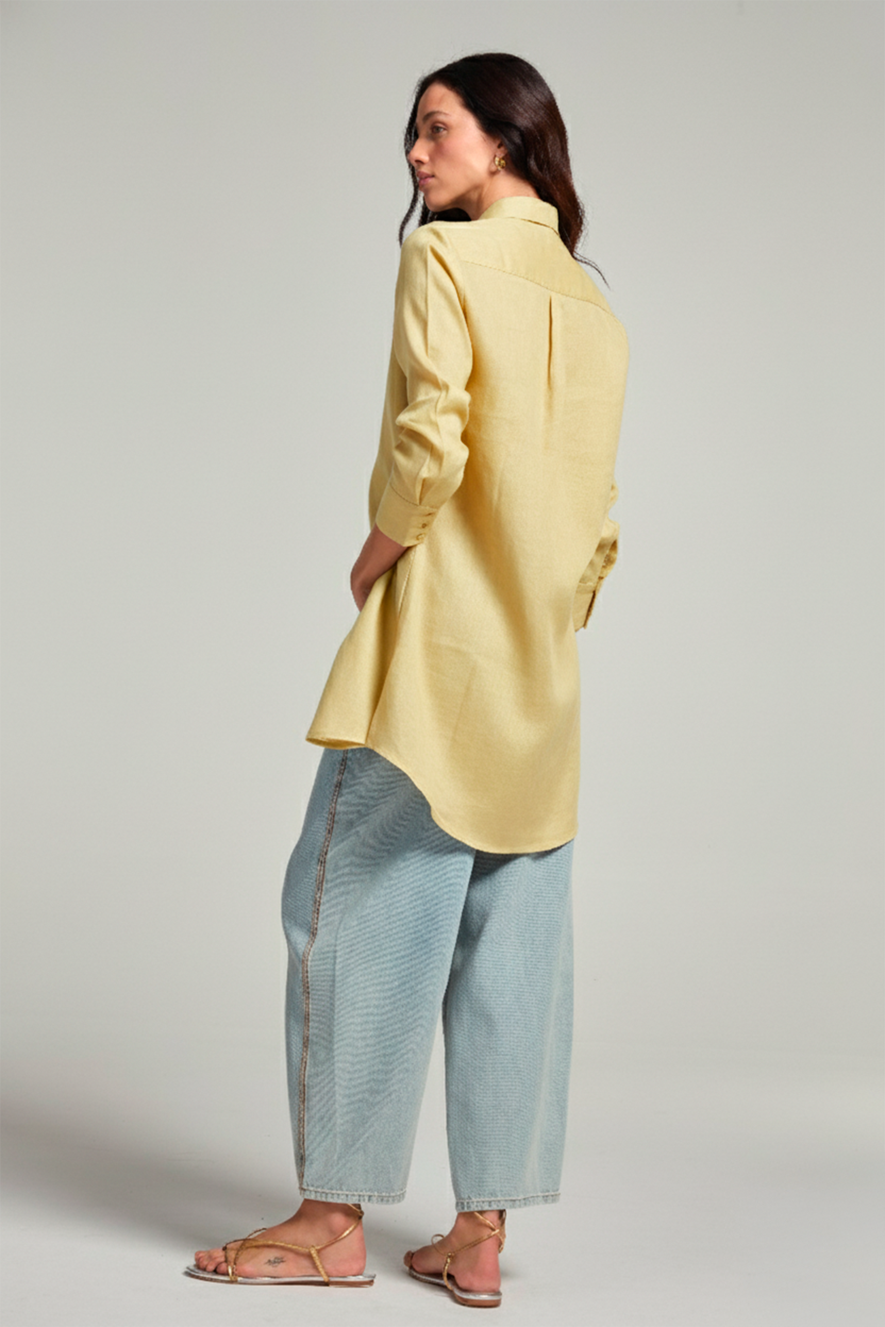 Chemise em linho - Amarelo