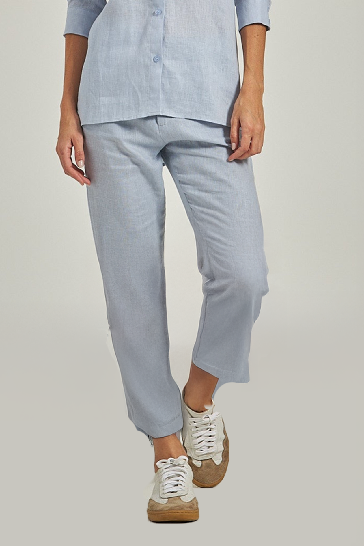 Calça cenoura Linho - Azul