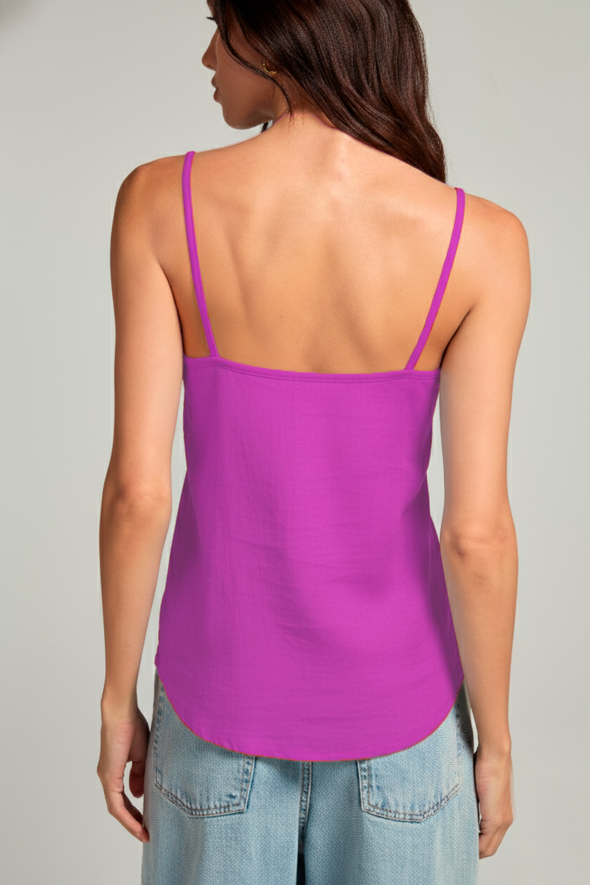 Regata alcinha em viscolinho - Lilás