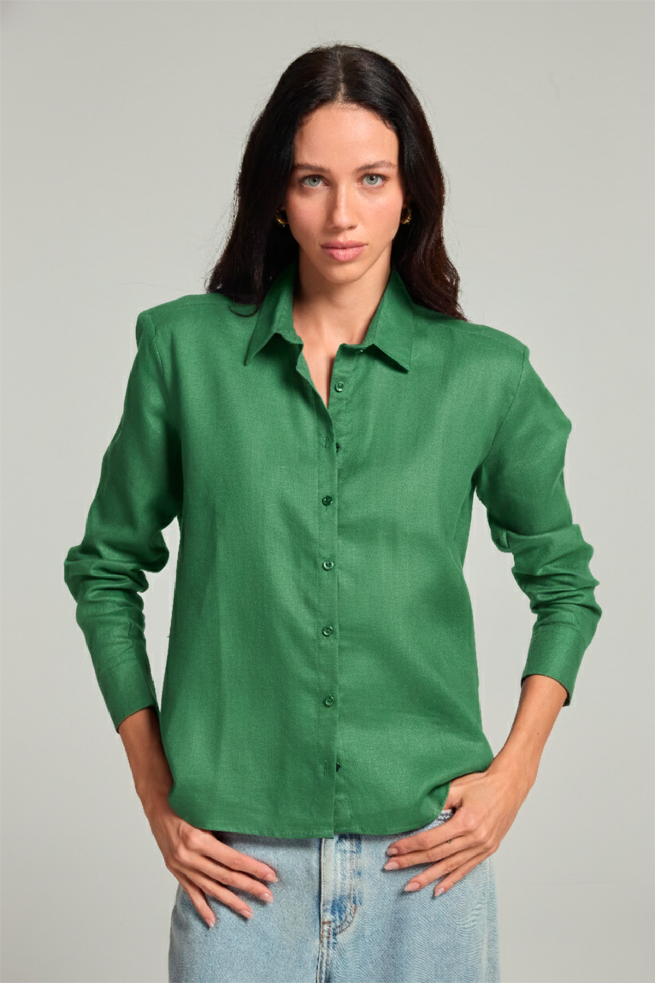 Camisa em linho - Verde