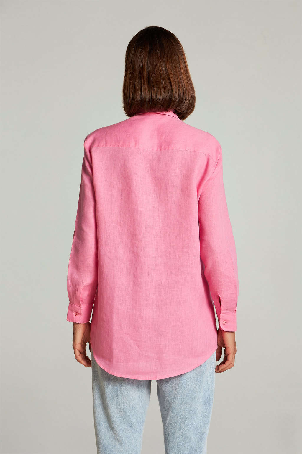 Camisão em linho bordado -  Rosa