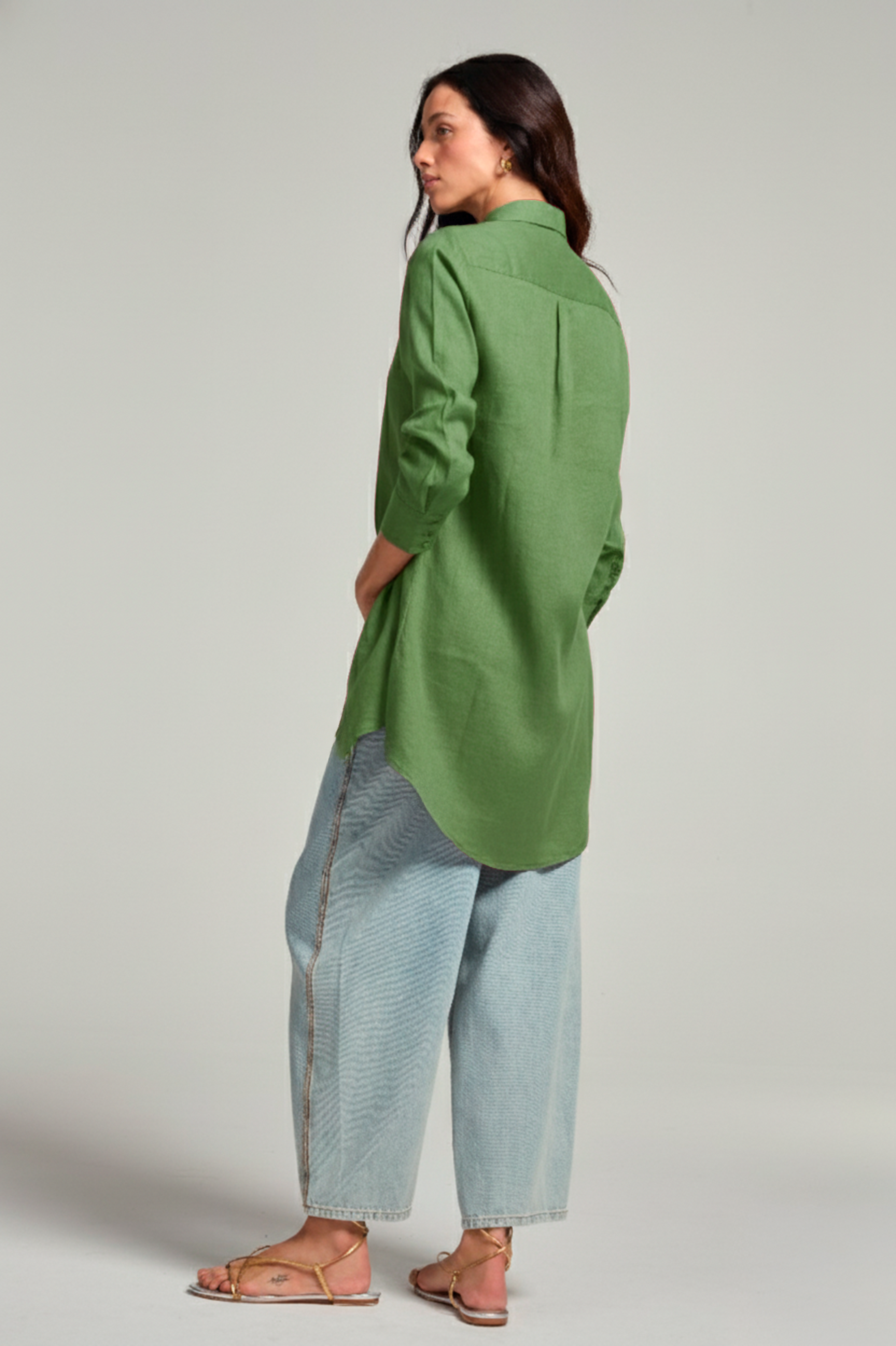 Chemise em linho - Verde