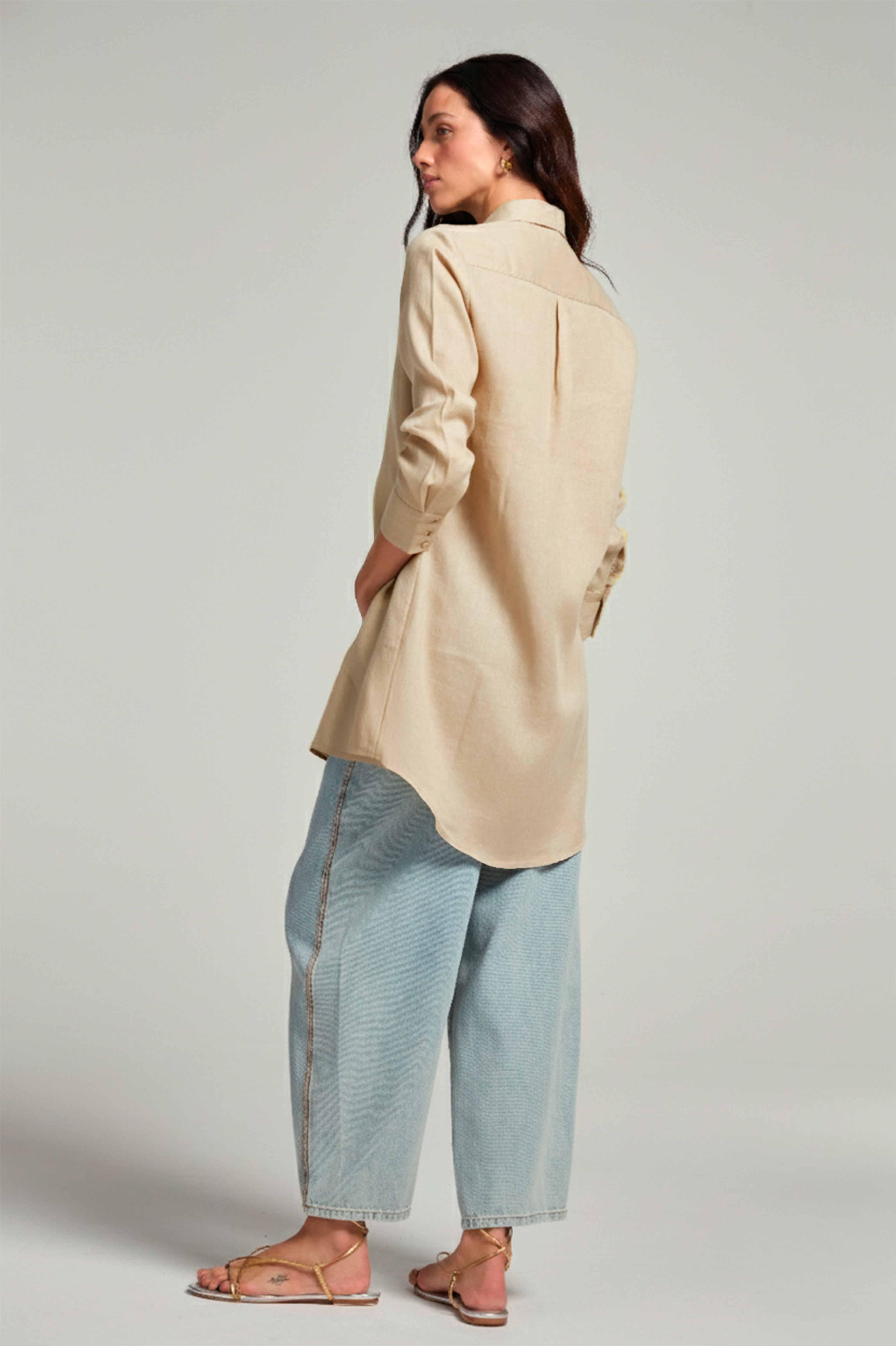 Chemise em linho - Areia