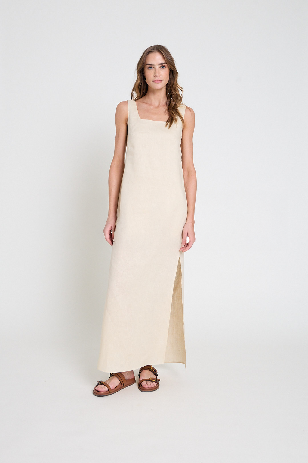 Vestido em linho - Papel