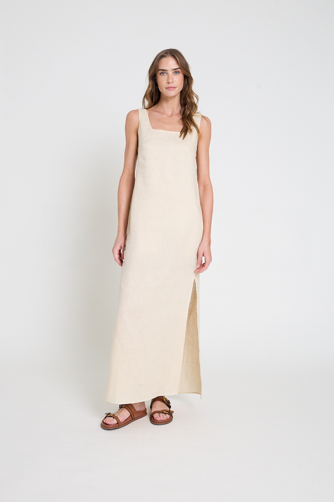 Vestido em linho - Papel