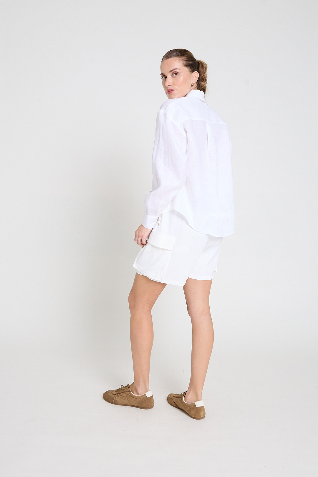 Camisa manga longa c/ bolso - Branco