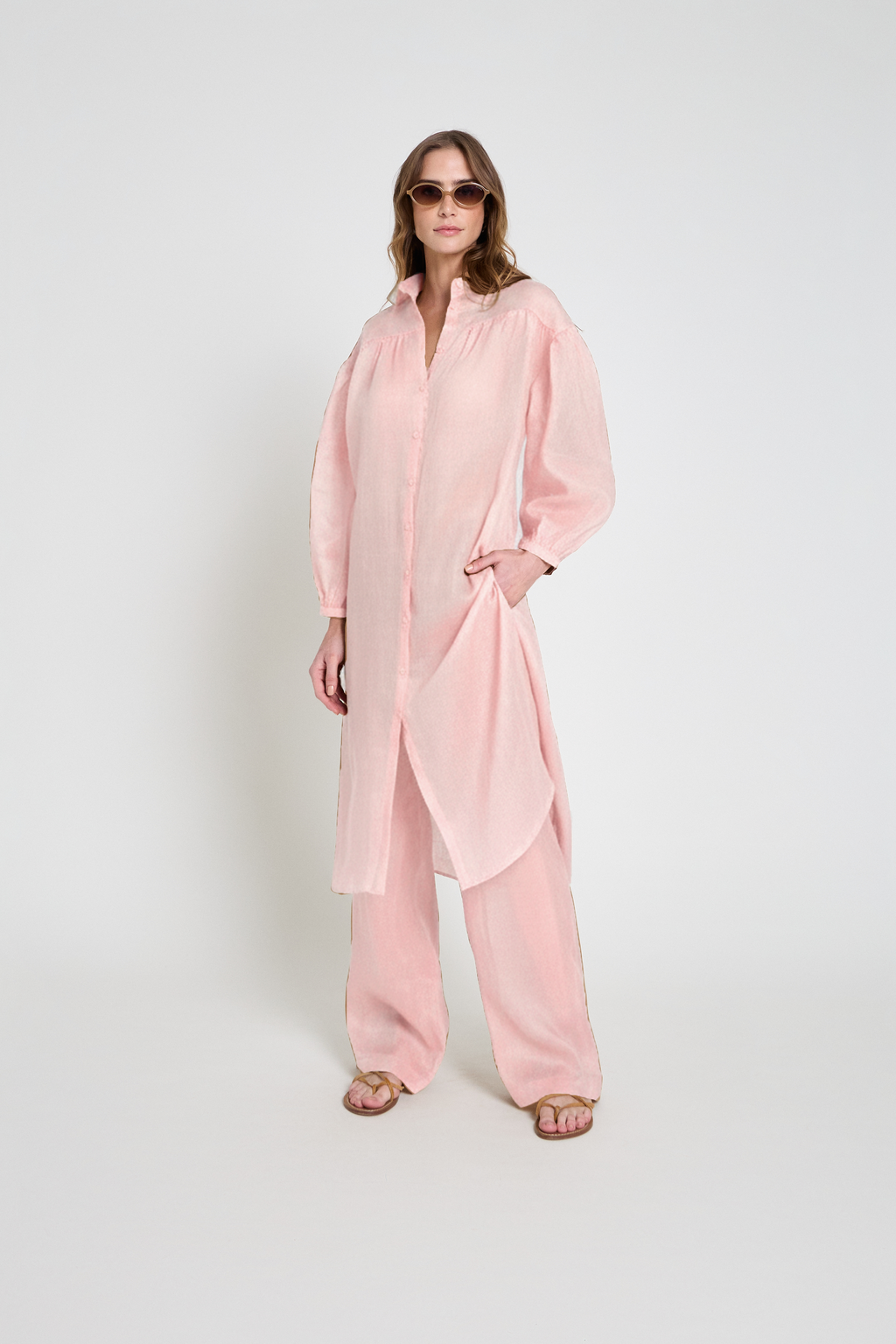 Chemise em voil - Rosa