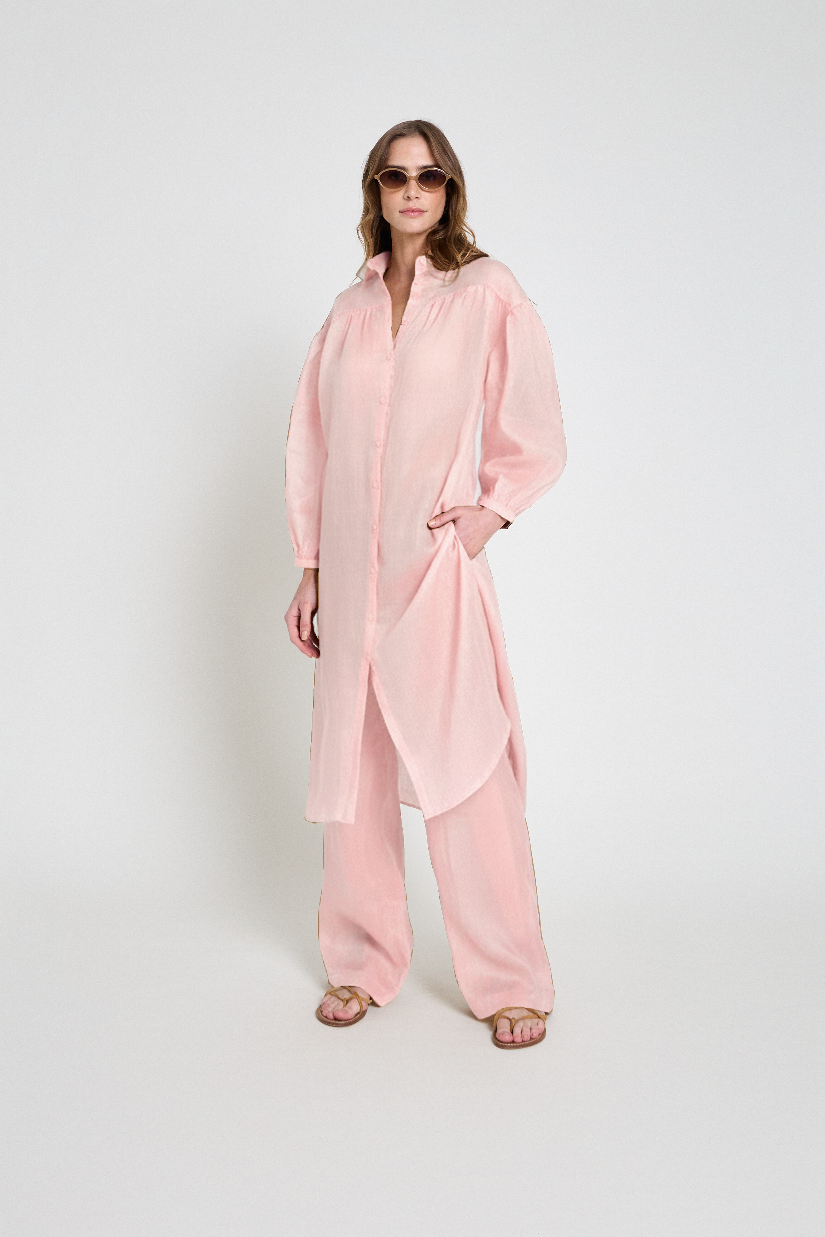 Chemise em voil - Rosa