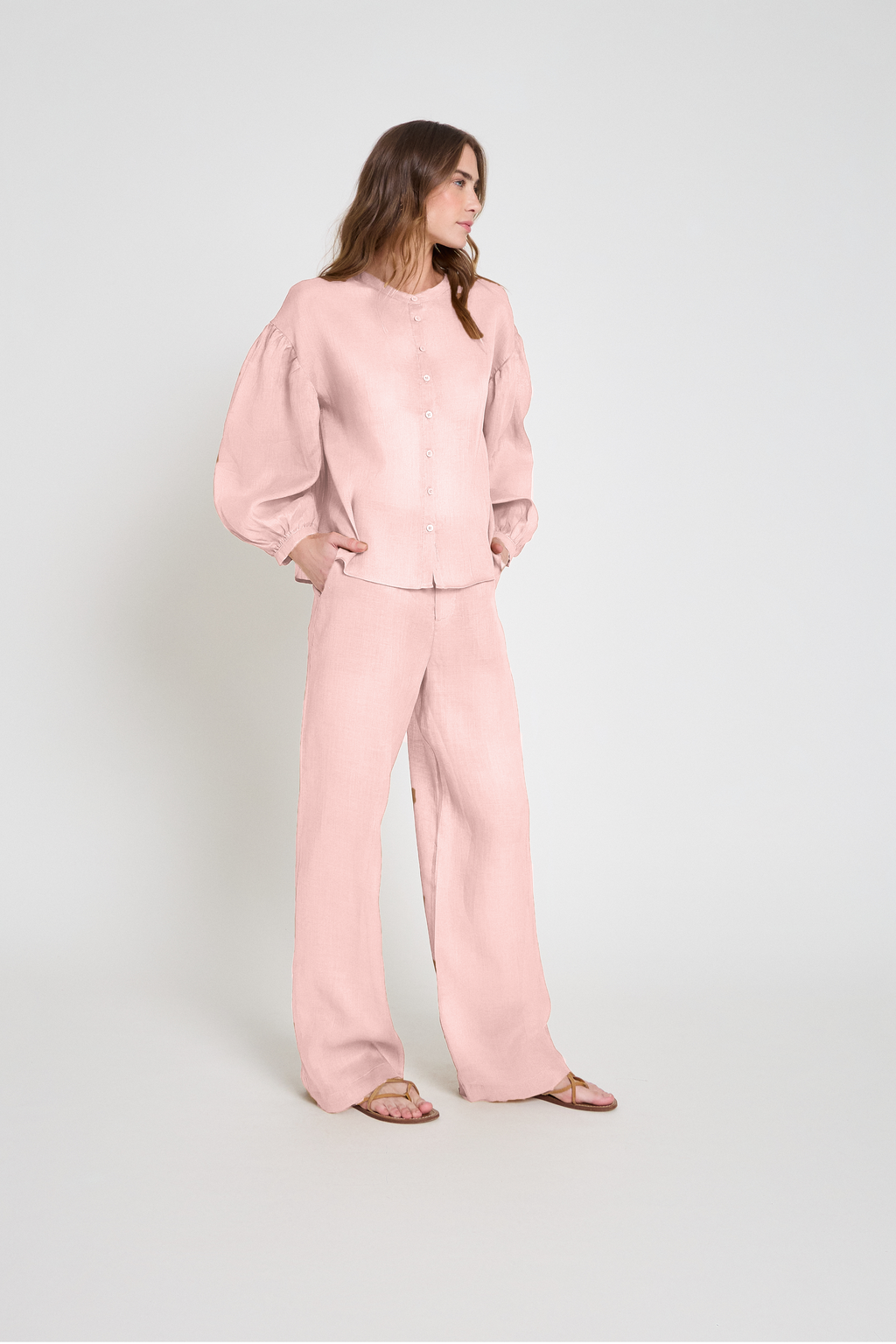 Camisa ampla em voil - Rosa