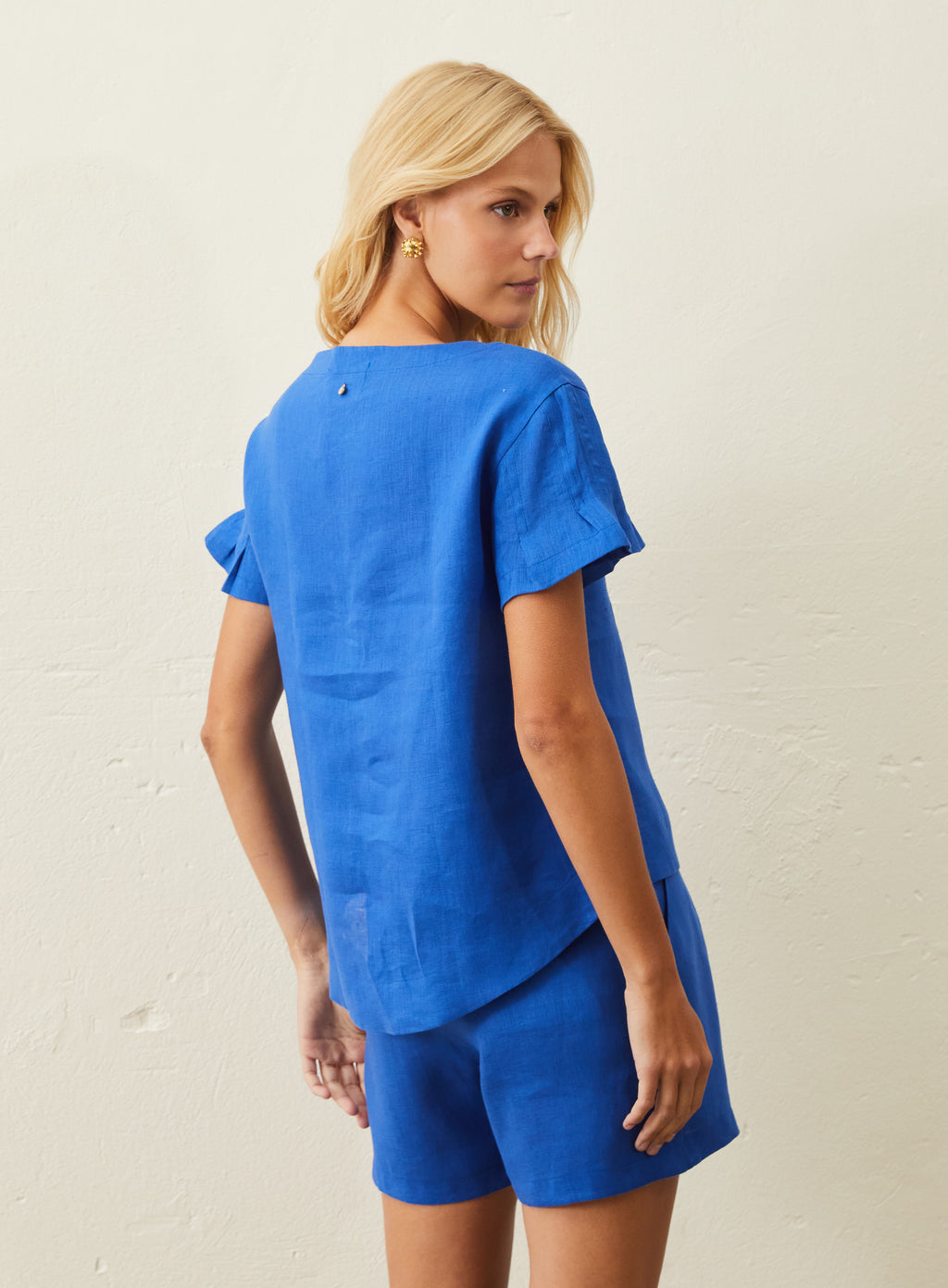 Blusa De Linho - Azul