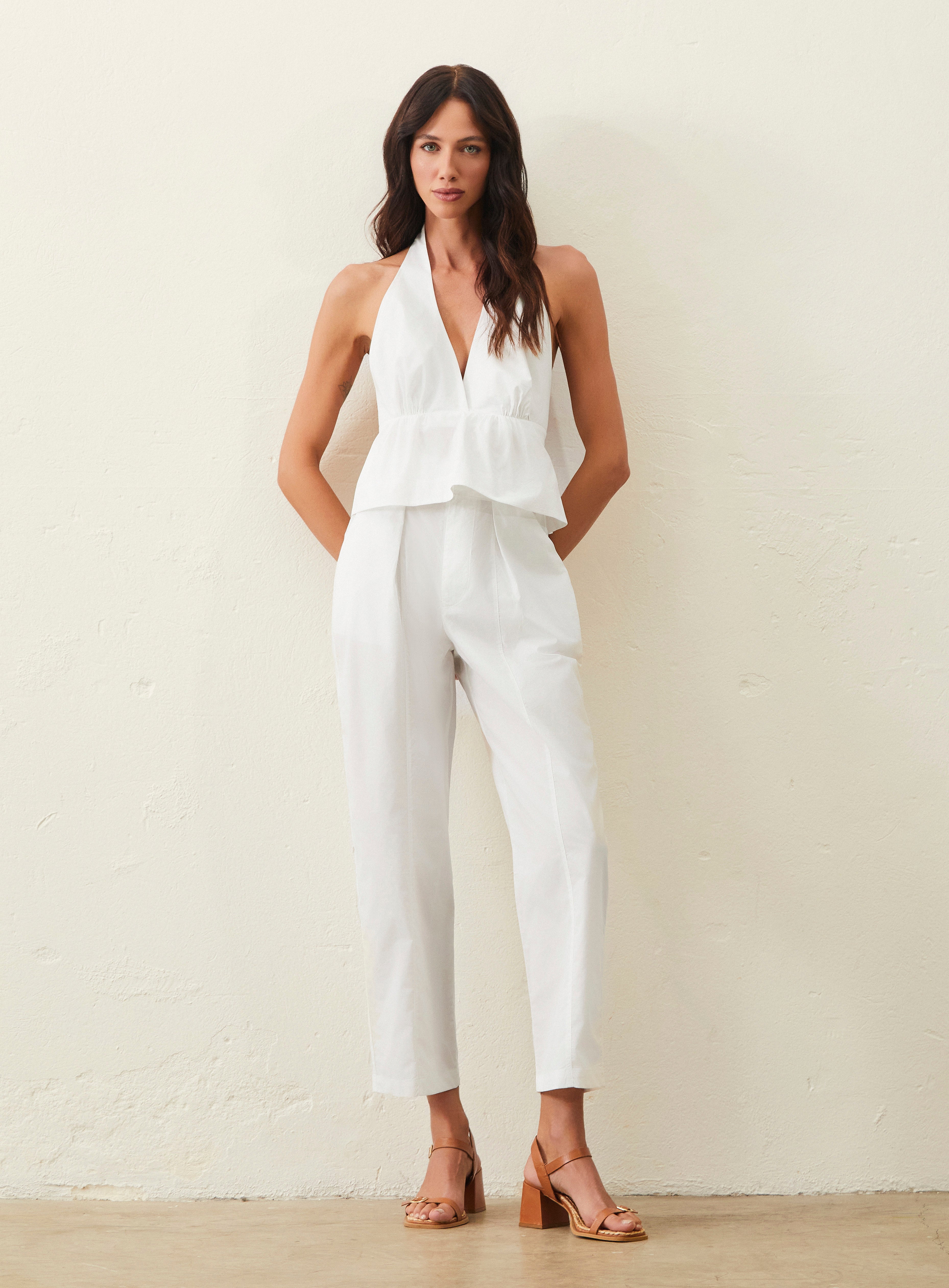 Blusa Frente Unica Tricoline - Branco
