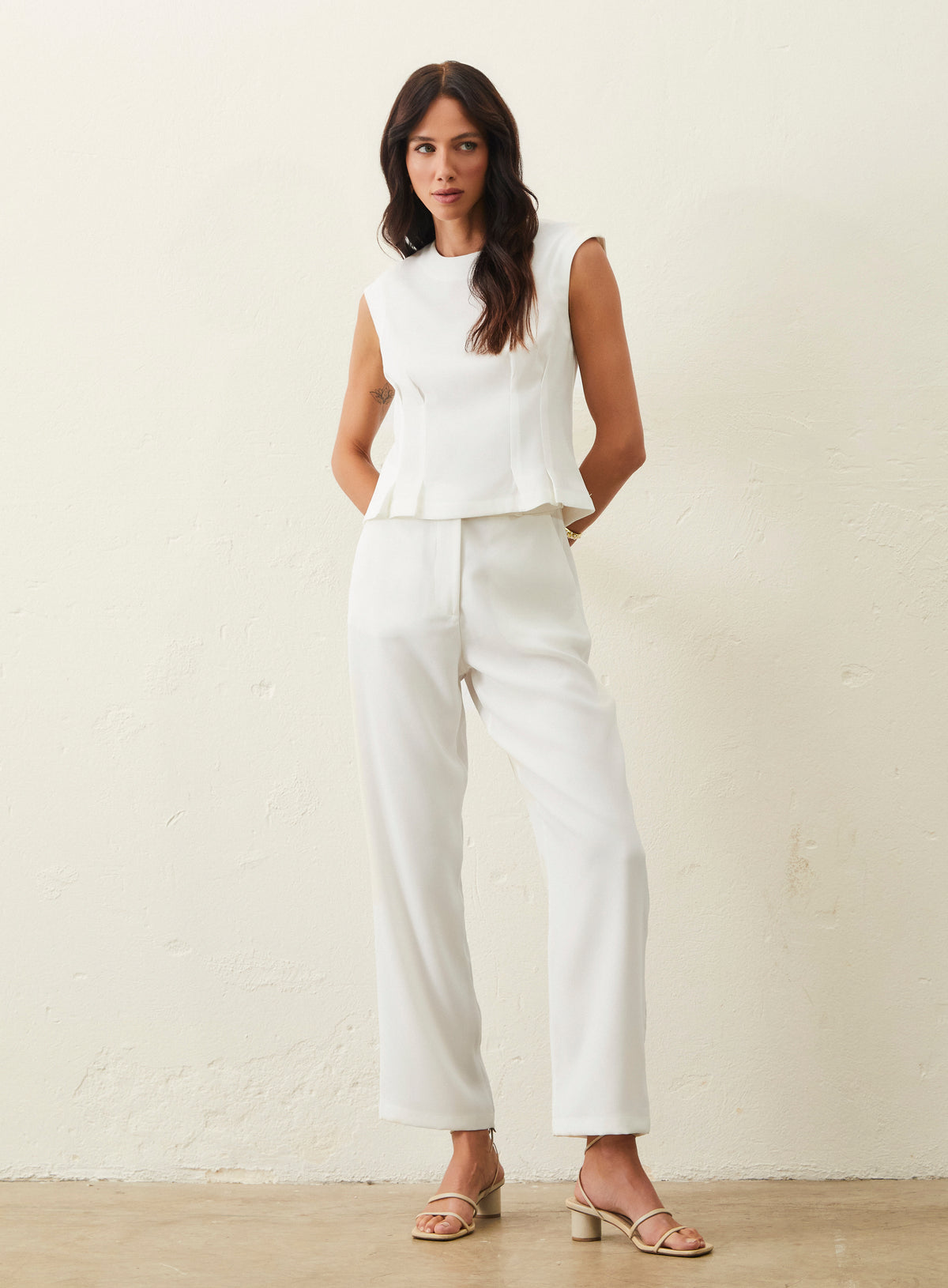 Blusas Com Pregas Em Crepe Patou - Off-White