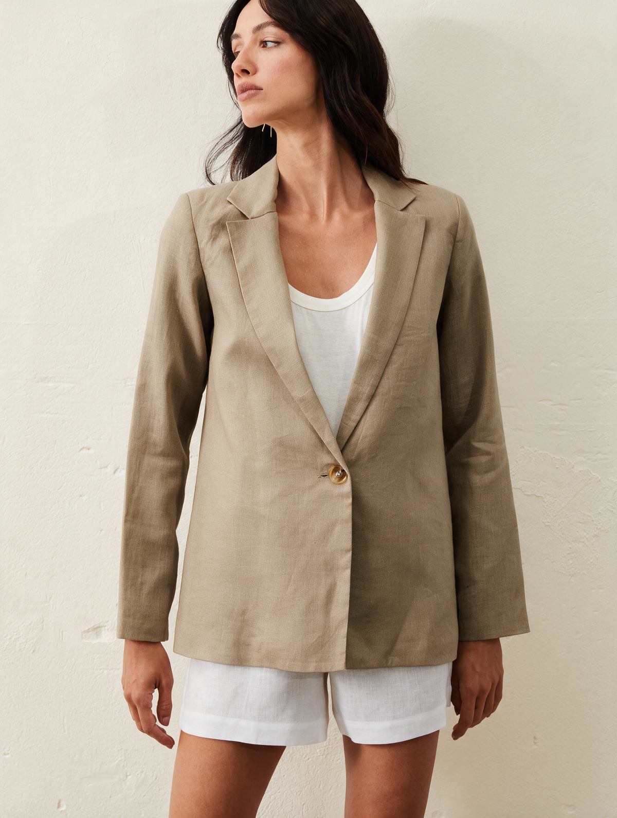 Blazer De Linho - Bege