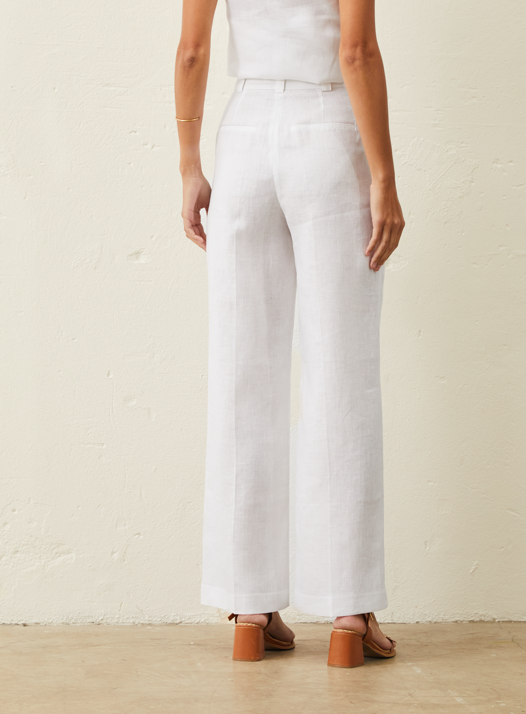 Calça De Linho Wide Leg - Branco