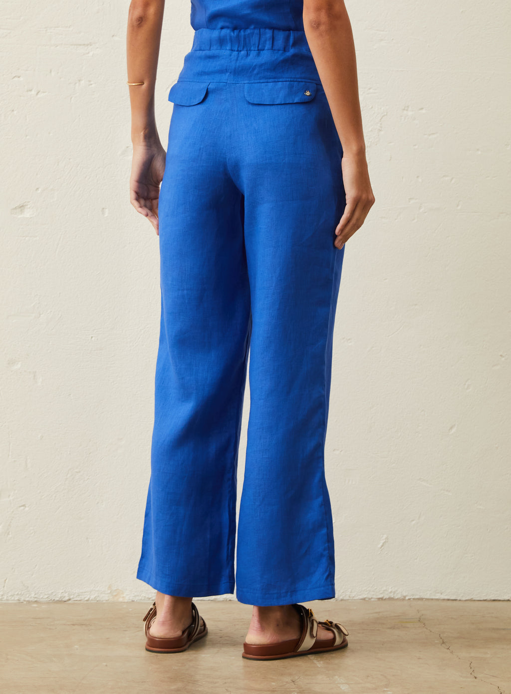 Calça De Linho - Azul