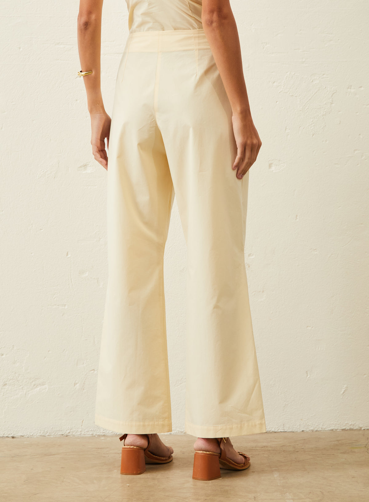 Calça De Tricoline - Amarelo