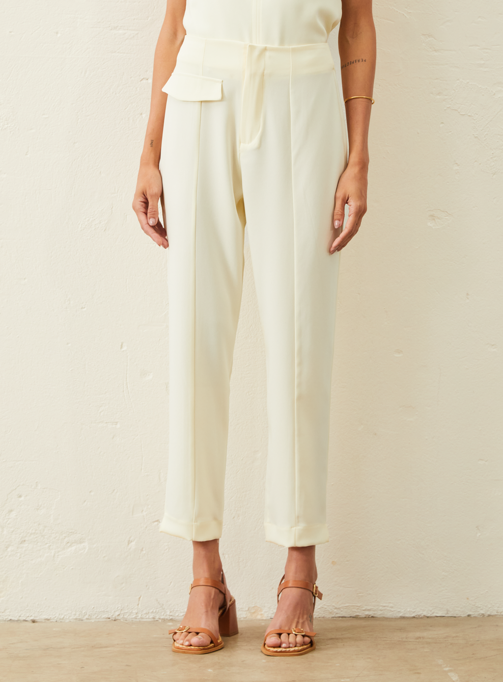 Calça Em Crepe Patou - Amarelo