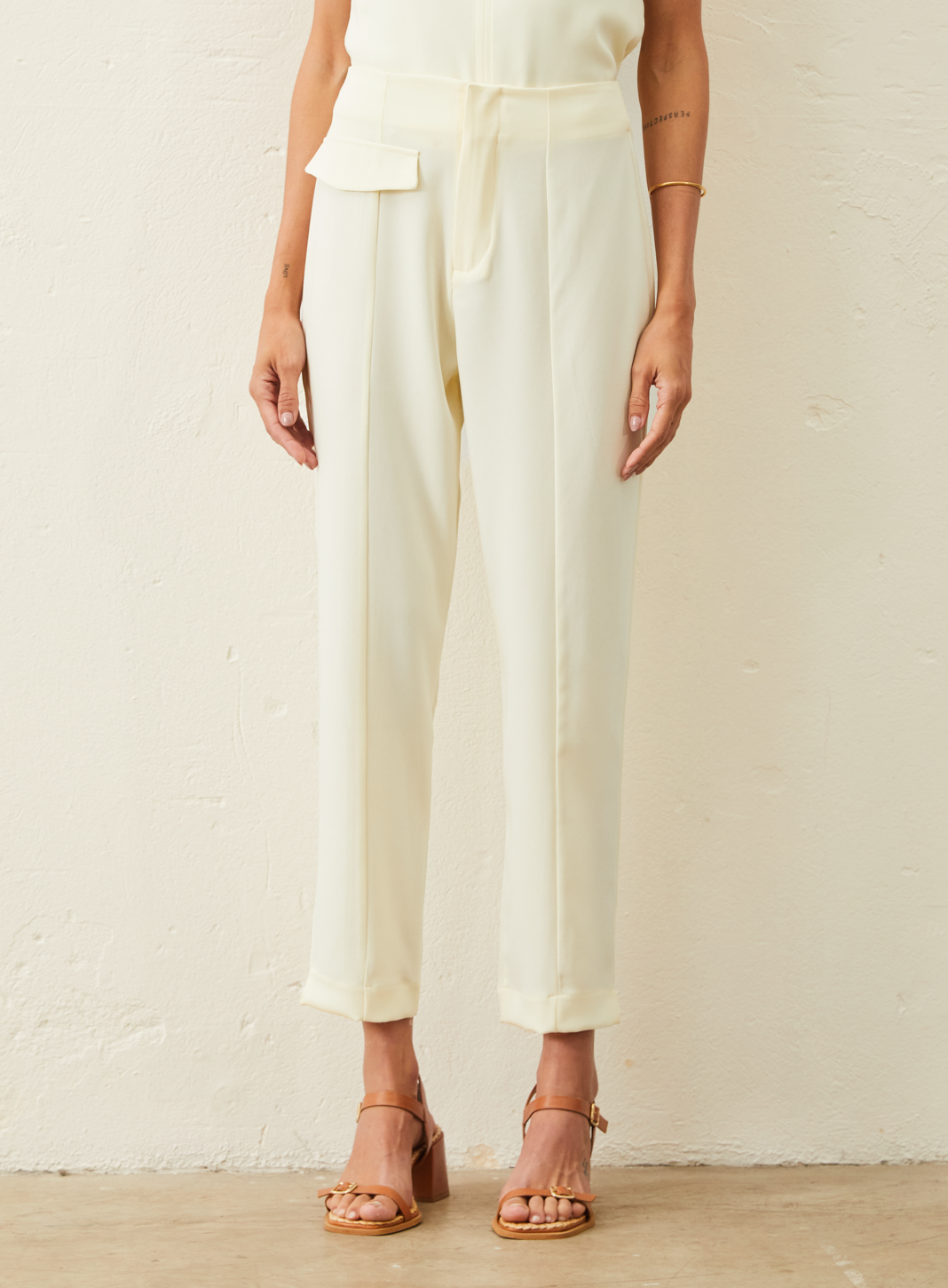 Calça Em Crepe Patou - Amarelo