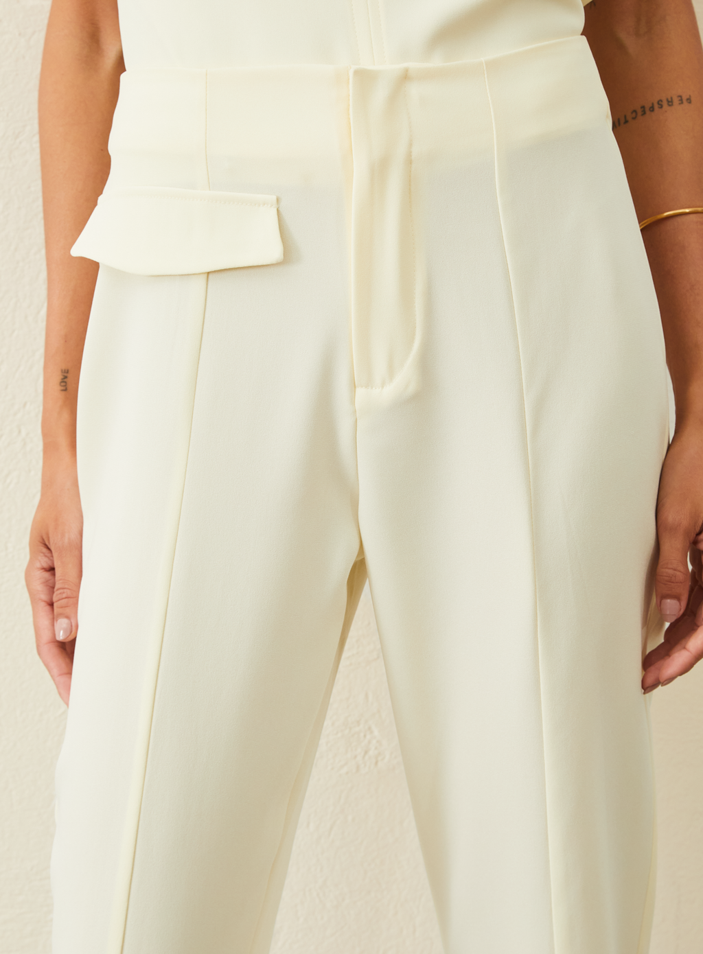 Calça Em Crepe Patou - Amarelo