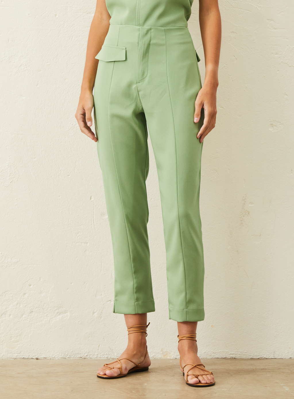 Calça Em Crepe Patou - Verde